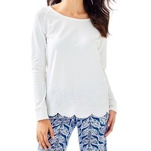 LILLY Pulitzer Sandy Embroidery White Popover M